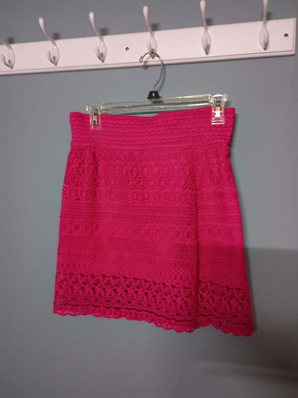 Women's Pink Crochet Lace Skirt